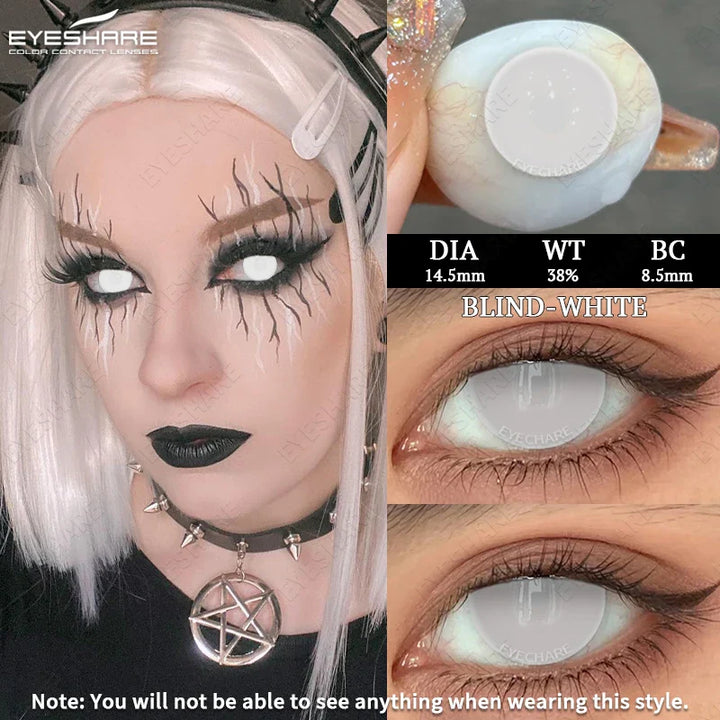 Rynx | 2pcs Halloween White Contact Lenses Anime Color Cosplay Black Lenses Crazy Red Beauty Makeup Lens Multicolor Lens