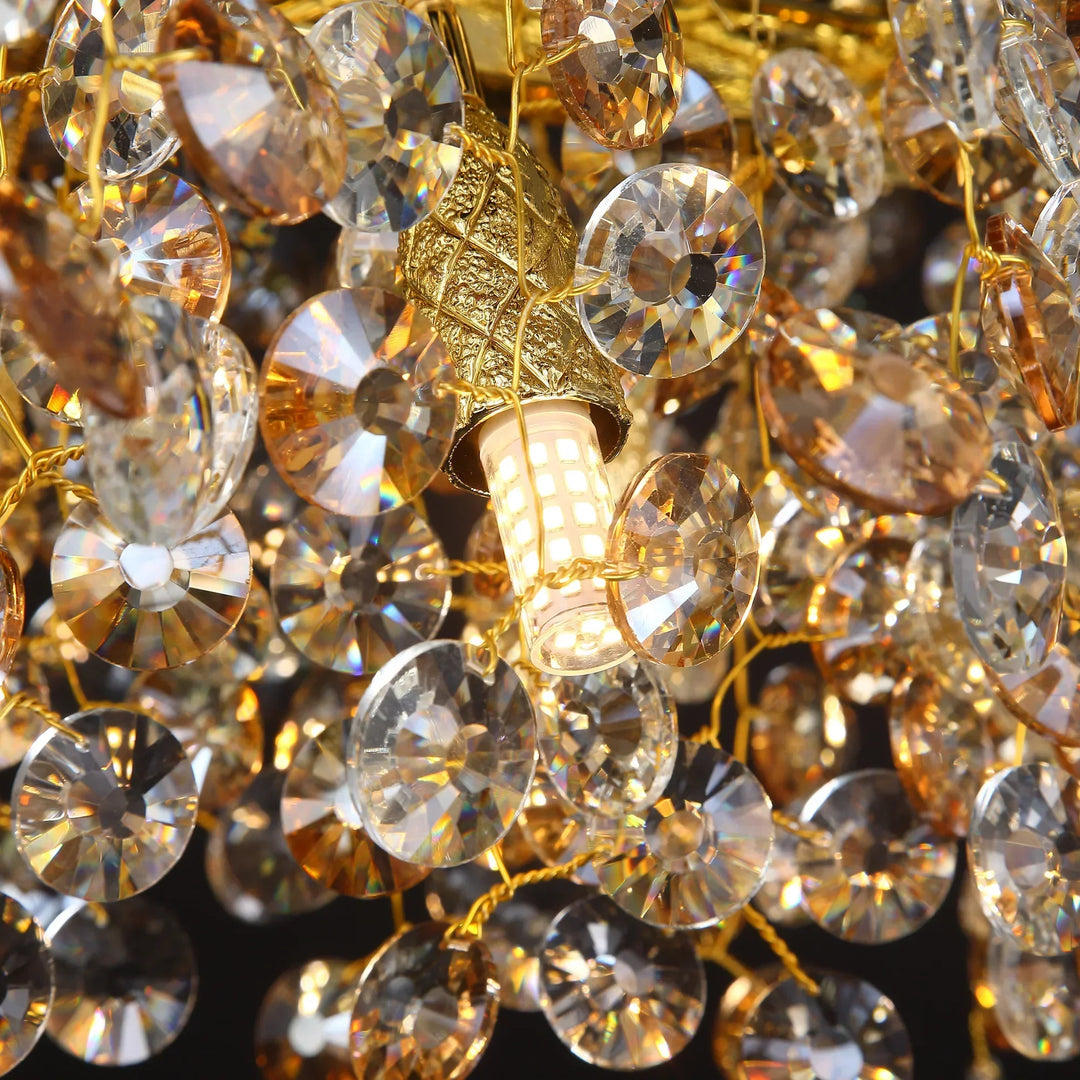 Lisslune | Long Crystal Pendant Light - Dining Room Gold Restaurant Island Hanging Light, Silver Nordic LED Pendant Light Large