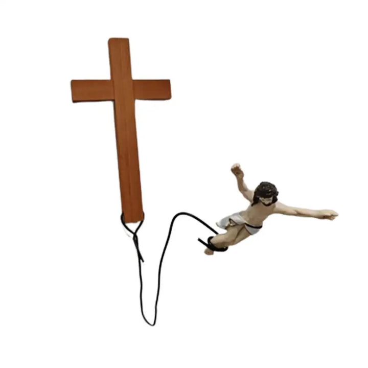 Lisslune | Bungee Jumping Jesus Easter Atmosphere Decorative Ornaments Christ Figure Religious Decorations Holiday Gifts Hanging Ornaments