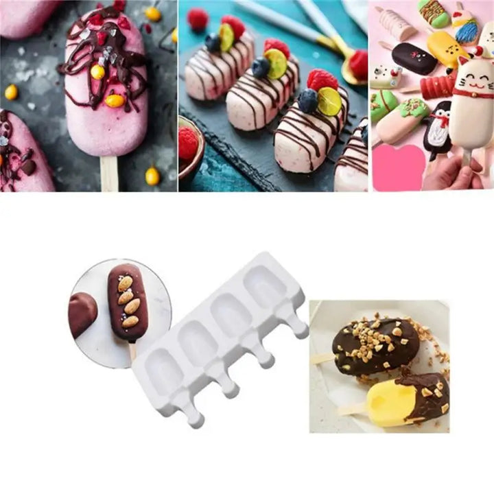 Lisslune | 4-Rack Non-Stick Popsicle Ice Cream Mold