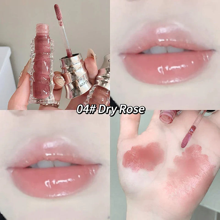 Lisslune | Wässriger, kristallklarer Jelly Lip Gloss Befeuchtet die Lippen Schimmert mit feinen Perlen Befeuchtender flüssiger Lippenstift Bringt die Lippenfarbe zum Strahlen