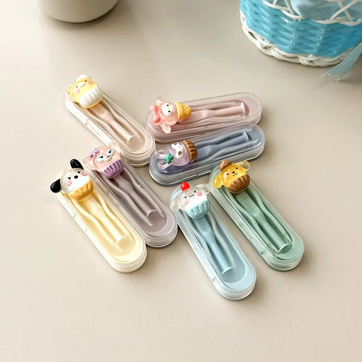 Lisslune | 1PCS Cute Anime Travel Contact Lens Tweezers Suction Stick Plastic Mini Contact Lens Case Portable Lens Box