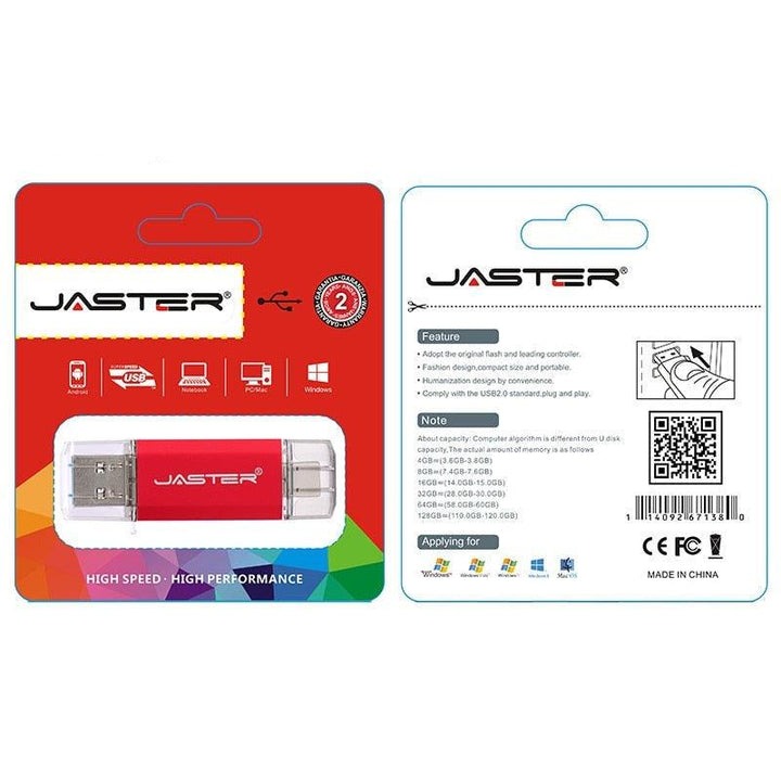 Lisslune | Premium 2-in-1 Type-C USB Flash Drive - Golden Metal Design with High-Speed Data Transfer and Enhanced Security
