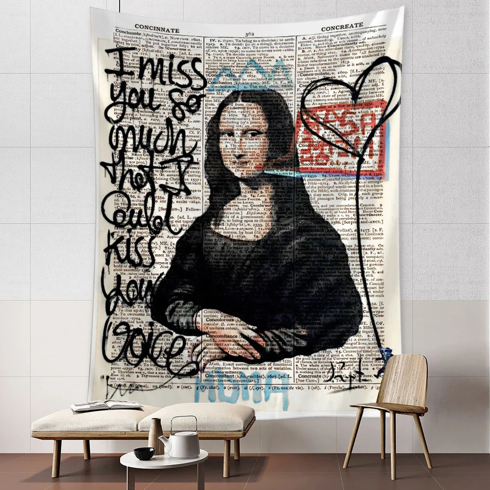 Lisslune | Pop Art Mona Graffiti Wall Tapestry