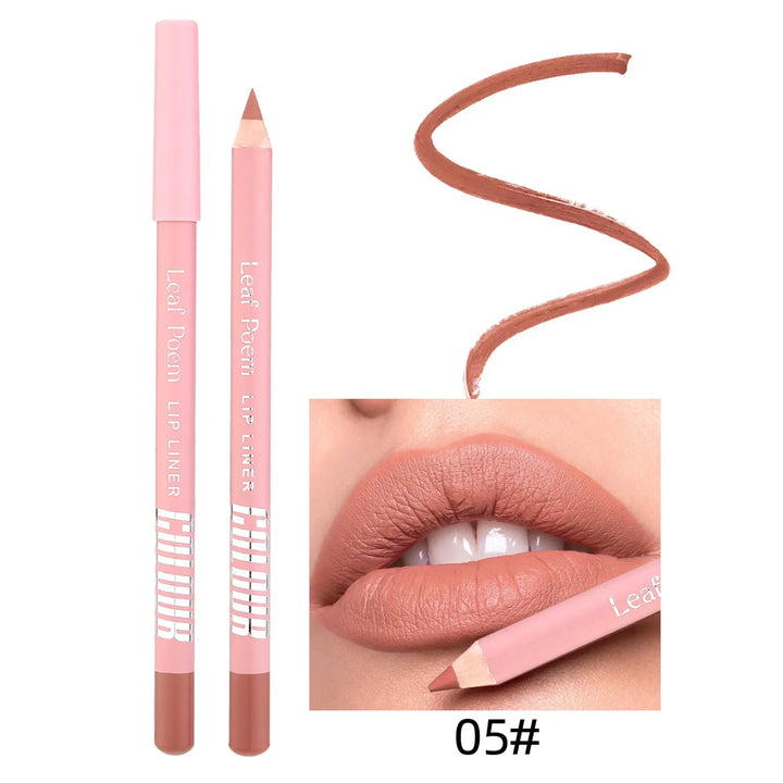 Rynx | 12 Color Matte Lipliner Pencil Waterproof Plumping Stain Lipstick Natural Nude Pink Lip Contours Pro Outline The Lips Contour Makeup