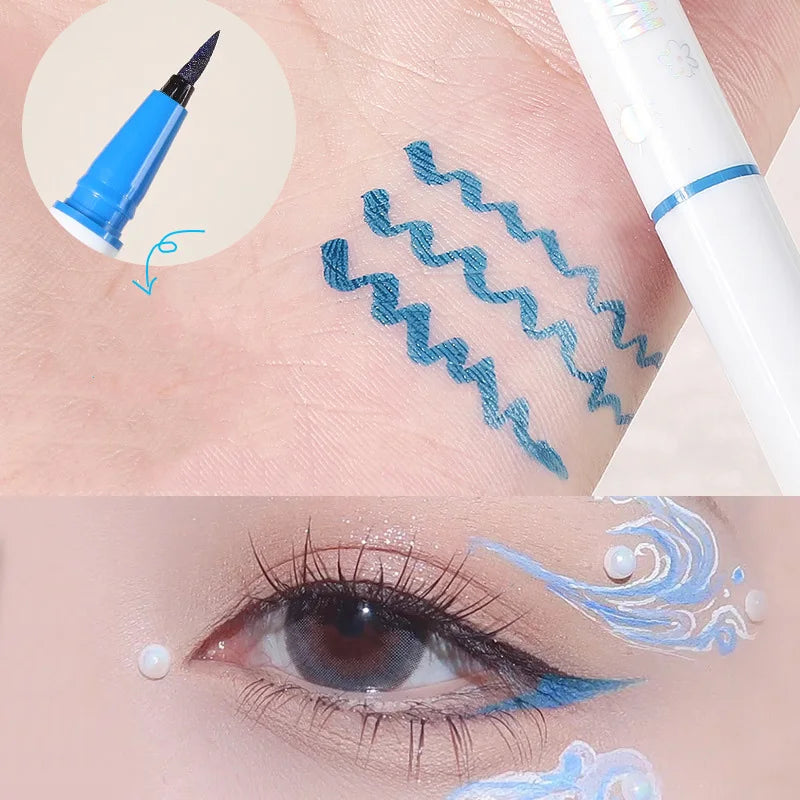 Rynx | Ultra-fine liquid eyeliner pen waterproof long-lasting blue red sweat-proof quick-drying matte eyeliner pen eye makeup cosmetics