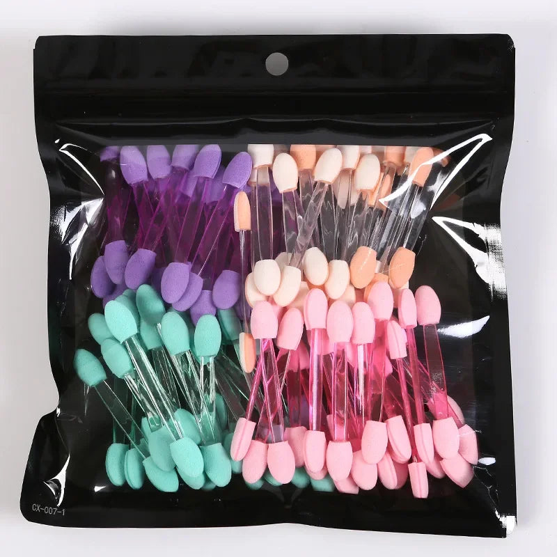 Rynx | 10/100 pcs Small Portable Eyeshadow Applicators in Bulk Double Sponge Eyeshadow Brush Makeup Tools Double-Headed Eyeshadow Brush