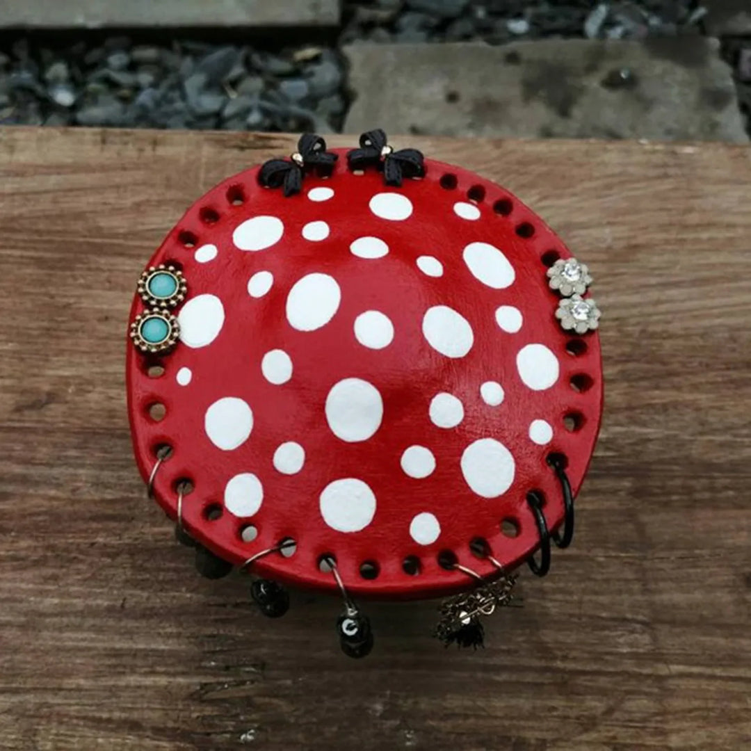 Rynx | Resin Mushroom Earring Storage Rack Beautiful Ornaments Jewelry Holder Organizer Stand Shelf Home Atmosphere Table Decoration 26 Holes