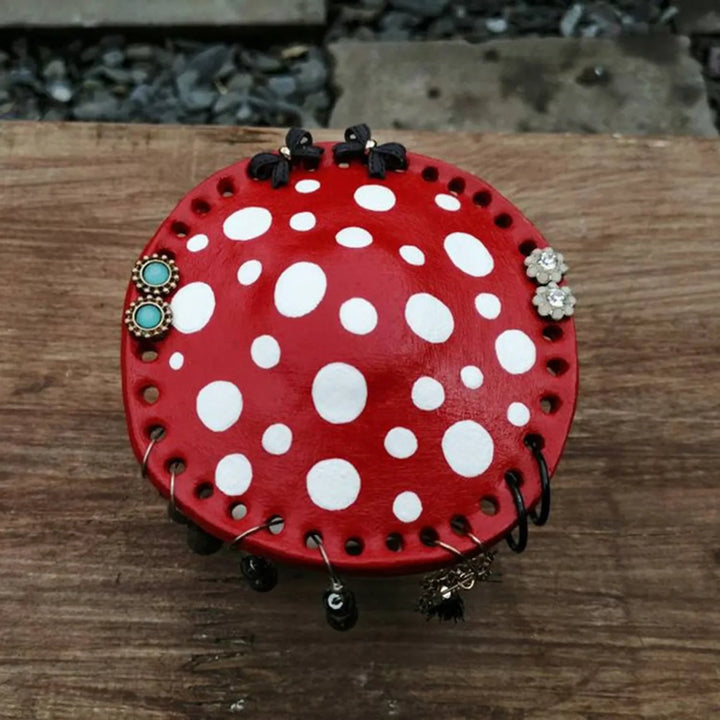 Rynx | Resin Mushroom Earring Storage Rack Beautiful Ornaments Jewelry Holder Organizer Stand Shelf Home Atmosphere Table Decoration 26 Holes