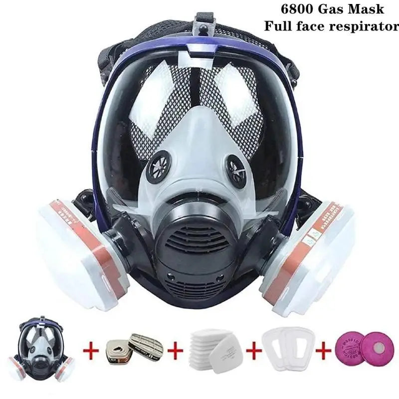 Lisslune | Full Face Respirator Mask with Anti-Fog Lens and Industrial Gas Filters