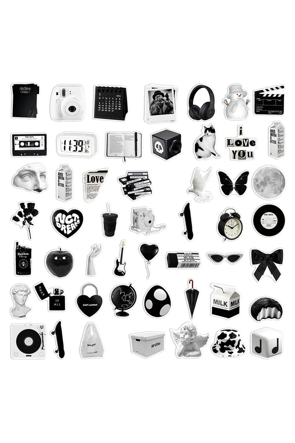 Lisslune | Black White Cartoon Sticker