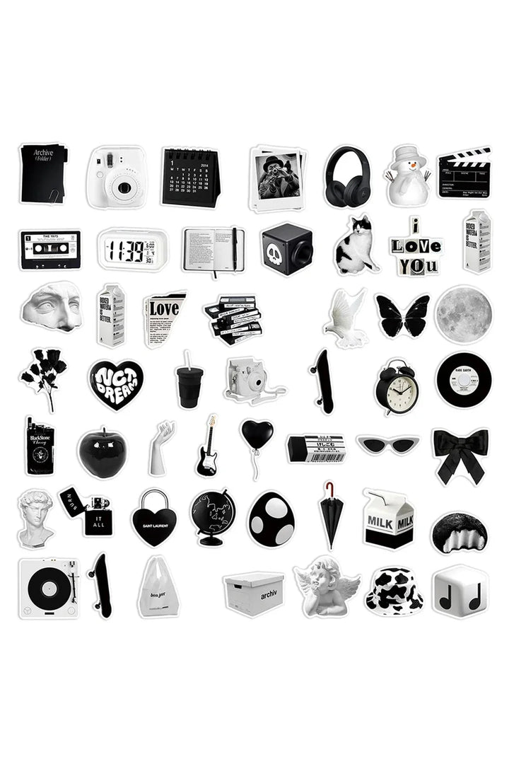 Lisslune | Black White Cartoon Sticker