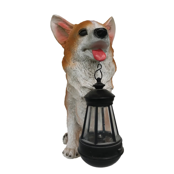 Lisslune | Solar-Powered Outdoor Resin Dog Statue Lamp