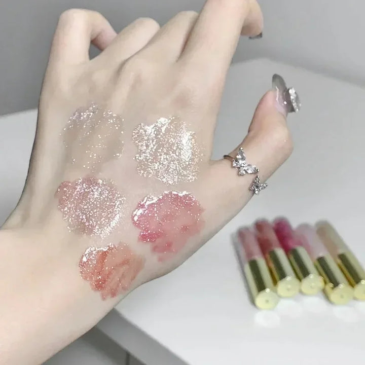 Rynx | Glitter Lip Gloss Liquid Lipstick Moisturizing Plumping Lip Shine High Gloss Sparkling Lip Gloss Shade Korean Makeup Cosmetics