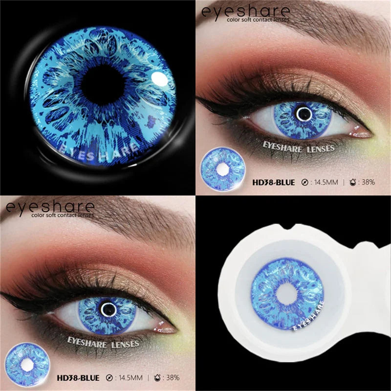 Rynx | 1 Pair Cosplay Color Contact Lenses for Eyes Crazy White Lenses Anime Black Lenses Halloween Beauty Makeup Lens Annual