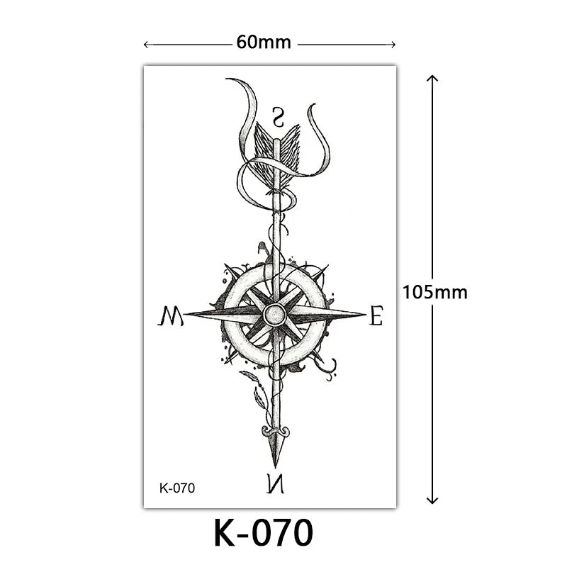 Rynx | New Temporary Tattoo Stickers Sexy Totem Butterfly Dreamcatcher Transfer Flash Tattoo Women Neck Hand Body Art Artificial Tattoos Men