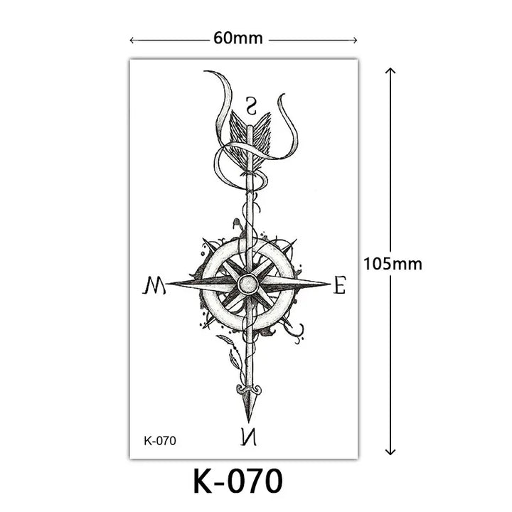 Rynx | New Temporary Tattoo Stickers Sexy Totem Butterfly Dreamcatcher Transfer Flash Tattoo Women Neck Hand Body Art Artificial Tattoos Men