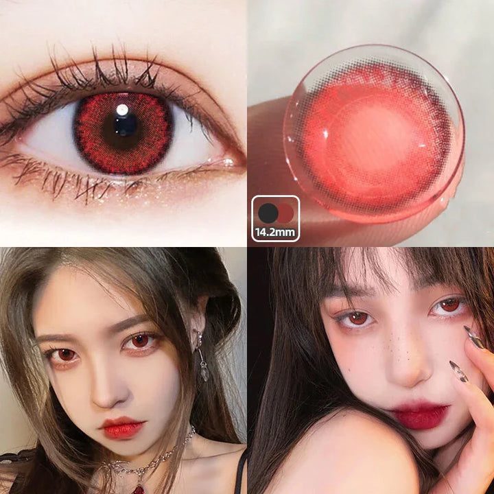 Lisslune | 2pcs Colored Lenses for Eyes Vampire Series Twilight Eyes Vampire Eyes Red Lenses Prescription Myopia Lenses Fast Delivery