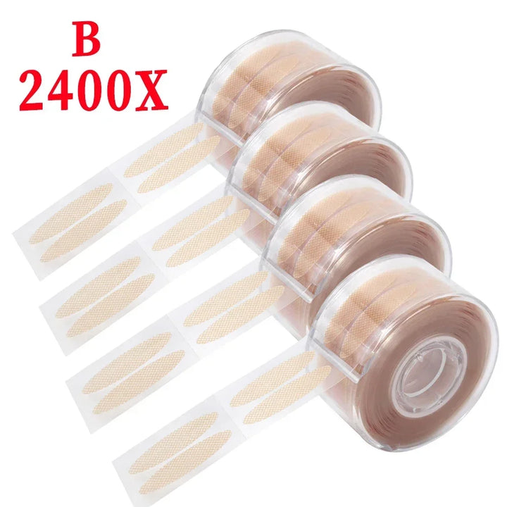 Rynx | Invisible double eyelid stickers 2400 pieces premium eye lifting strips Self-adhesive double eyelid tapes Clear beige eye tapes Makeup tool