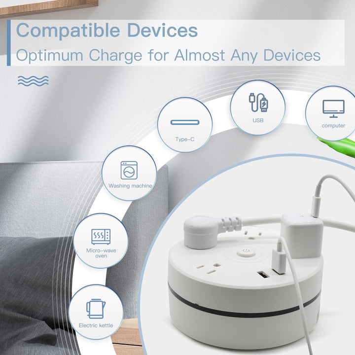 Lisslune | Round Total Connect Cable Power Extension Cord