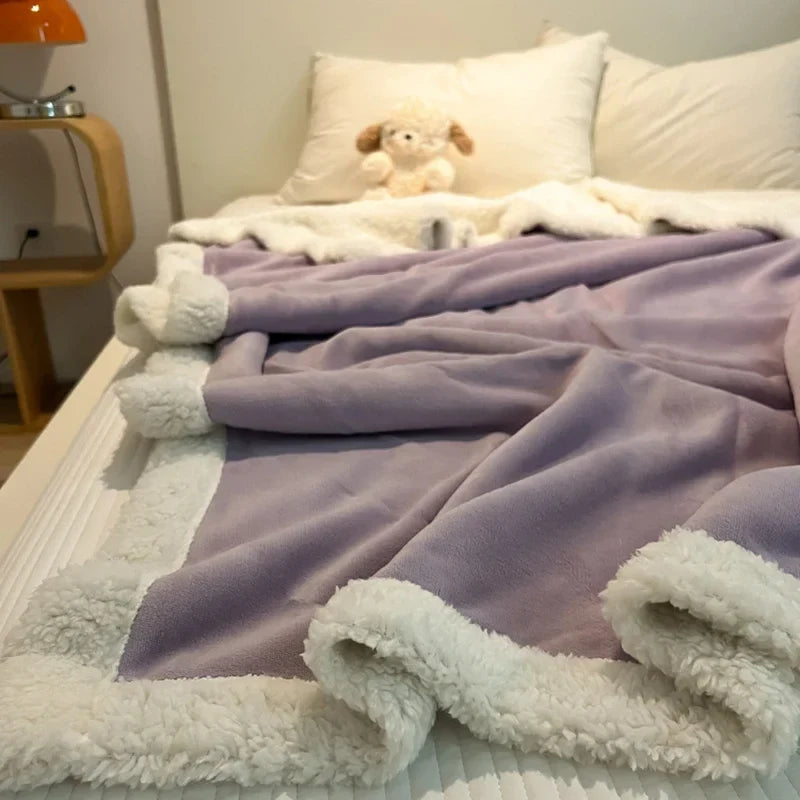 Rynx | New Thick Warm Lamb Fleece Blanket Fleece Milk Fleece Small Blanket Single Dorm Cover Blanket Winter