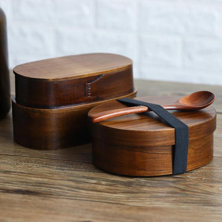 Lisslune | Elegant Japanese Wooden Bento Box - Eco-friendly Portable Lunch Container for Meals, Sushi, and Snacks