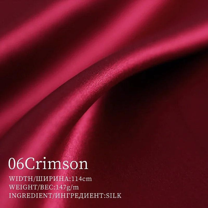 Lisslune | Opulent Red Raspberry 30 Momme Heavy Satin Silk Fabric for Refined Dress Couture and Couture Creations