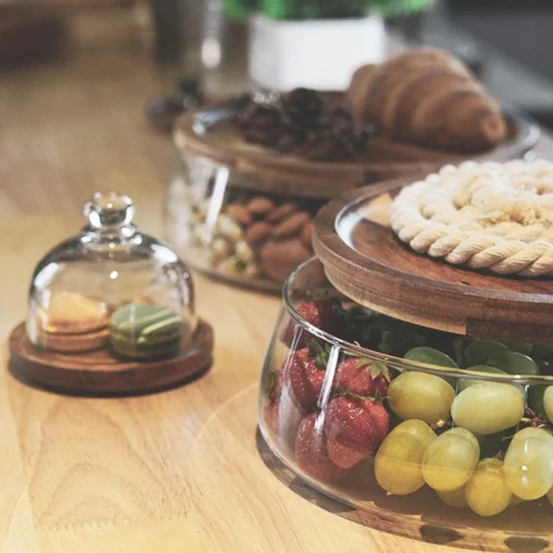 Lisslune | Glass Bowl with Wooden Lid – NatureLux