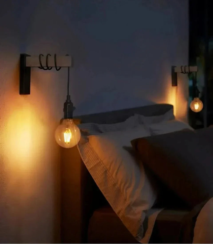 Lisslune | Vintage Wood & Iron Wall Lamp – RetroLume E27