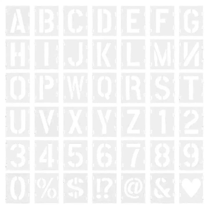 Lisslune | Versatile 42-piece Steckalphabet and number stencil set for creative DIY art on any surface