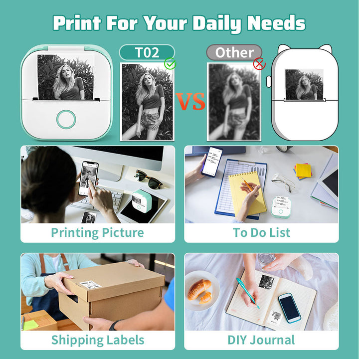 Lisslune | PocketPrint Mini – Portable Thermal Photo Printer Without Ink