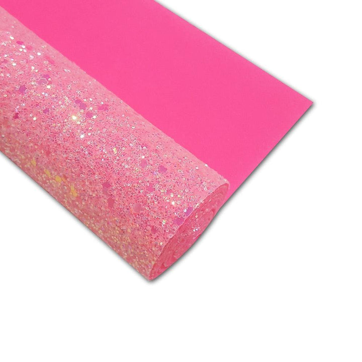Lisslune | Sparkling Black and White Chunky Glitter Synthetic Leather Craft Sheet for Creative DIYs
