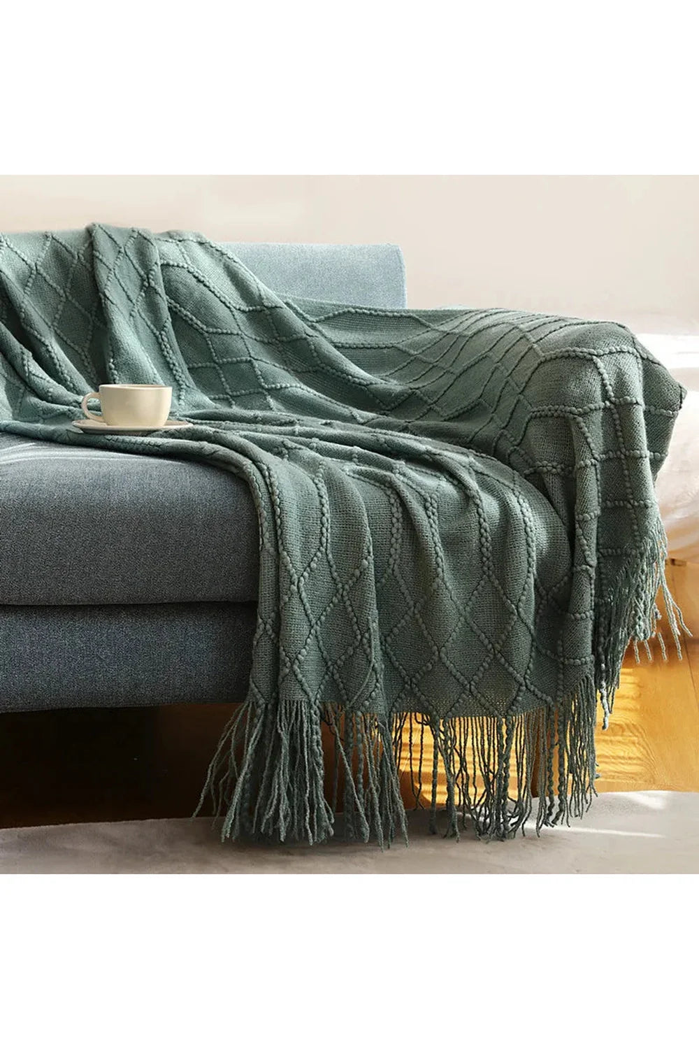Lisslune | Diamond Knit Throw Blanket