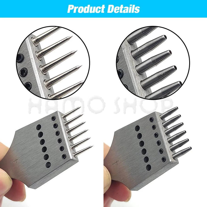 Lisslune | Premium Replaceable Round Chisel Tool Set for Leatherworking