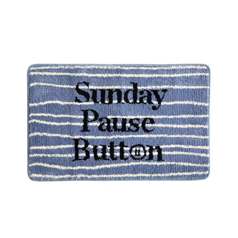 Rynx | Stylish Tufting Letter Bathroom Mat Cartoon Dog Bath Rug Carpet Entrance Doormat Floor Anti-Slip Foot Cushion Aesthetic Home Decor