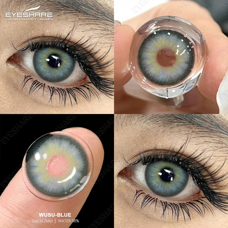 Rynx | Color contact lenses for eyes 1 pair High-quality grey lenses cosmetic blue eyes contact lenses annual cosmetic green eye lens