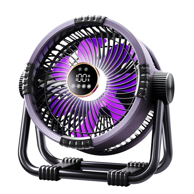 Lisslune | Camping Fan with 20000mAh Battery, LED Light & Remote Control – WindMate