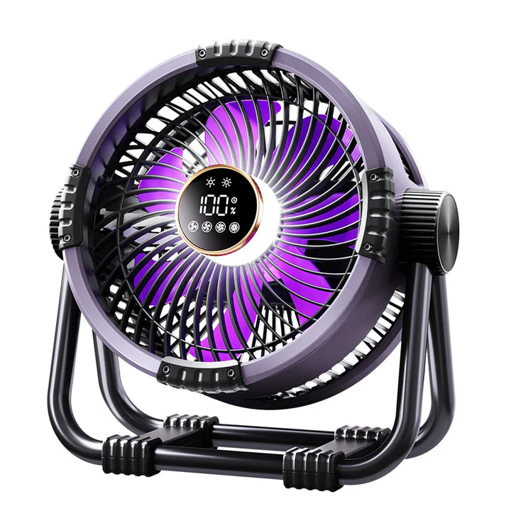 Lisslune | Camping Fan with 20000mAh Battery, LED Light & Remote Control – WindMate