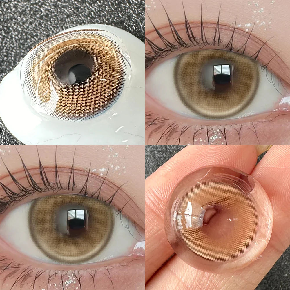 Rynx | New 1 Pair Fashion Large Lens Myopia Colored Contact Lenses for Eye Beauty Blue Eye Lenses Green Pupils Brown Gray Lens