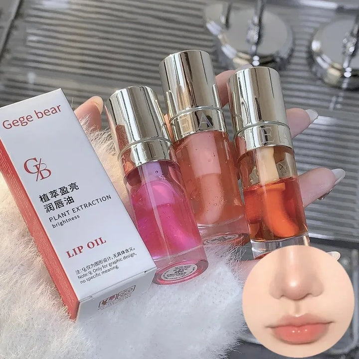 Rynx | Jelly Violet Glass Lip Oil Moisturizing Transparent Volume Lipstick Makeup Nourishing Liquid Lipstick Large Brush Lip Care