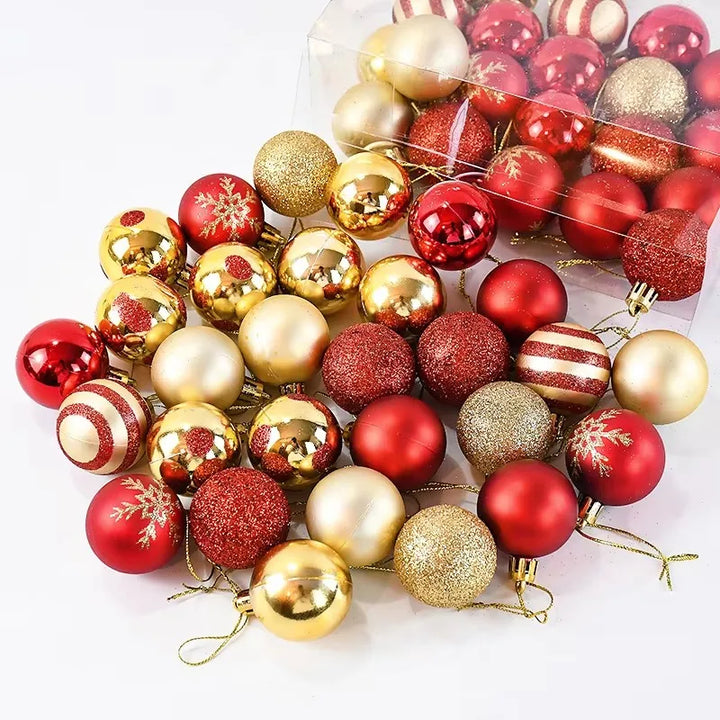 Rynx 50pcs/box 4cm Christmas balls ornament Xmas tree hanging ball pendant 2024 Christmas decoration for home 2025 New Year gifts