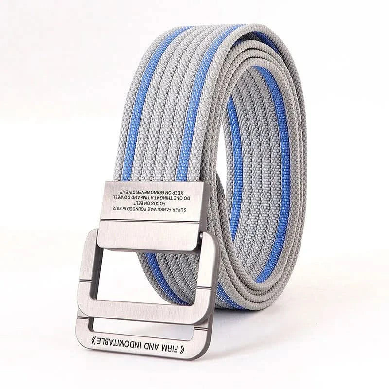 Lisslune | Unisex Canvas Belt – Double Metal Ring Buckle, Adjustable