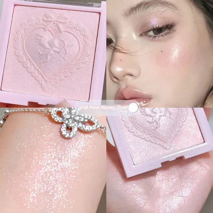 Rynx | Fairy Pink Highlighter Fine Flash Party Supernatural White Contour Highlight Palette Monochrome Highlights Powder Cosmetics