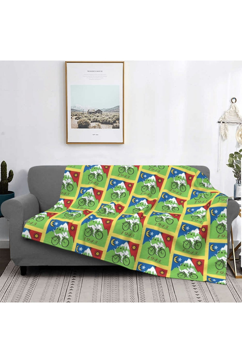 Lisslune | Hoffman Bicycle Day Throw Blanket