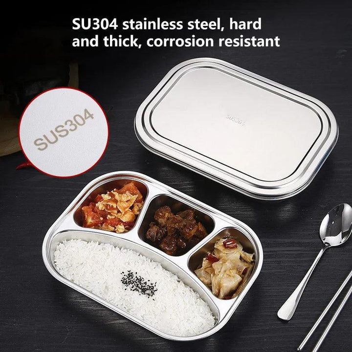 Lisslune | Partitioned Stainless Steel Lunch Plate Set - Elevate Your Dining Experience