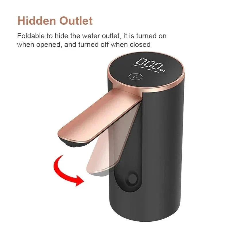 Lisslune | Smart Foldable Electric Water Dispenser - Portable Touch-Controlled Rechargeable Bottle Pump