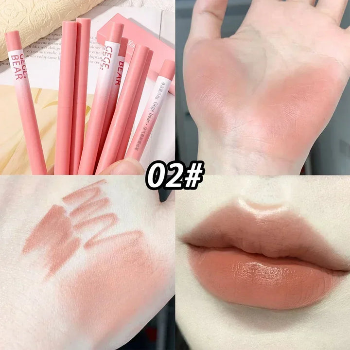 Rynx | Waterproof Lipstick Pencil Matte Nude Soft Solid Lipstick Pencil Long-lasting Professional Women's Lip Contour Korean Makeup