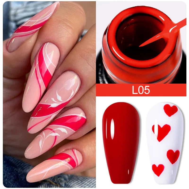 Rynx | 5ml Colorful Reflective Liner Gel Nail Polish Super Bright Painting Glitter Gel Graffiti Stripe Design Polish Manicure