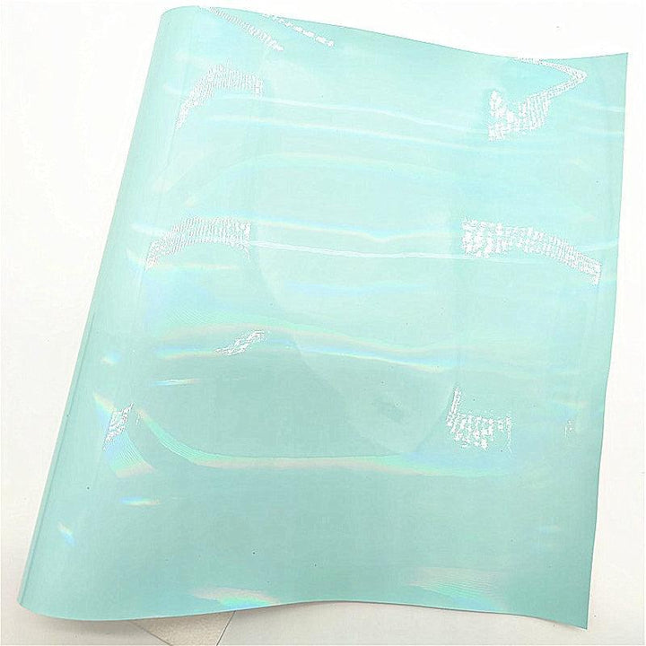 Lisslune | Iridescent synthetic leather crafting sheet with sparkling star and heart design - 21x29CM