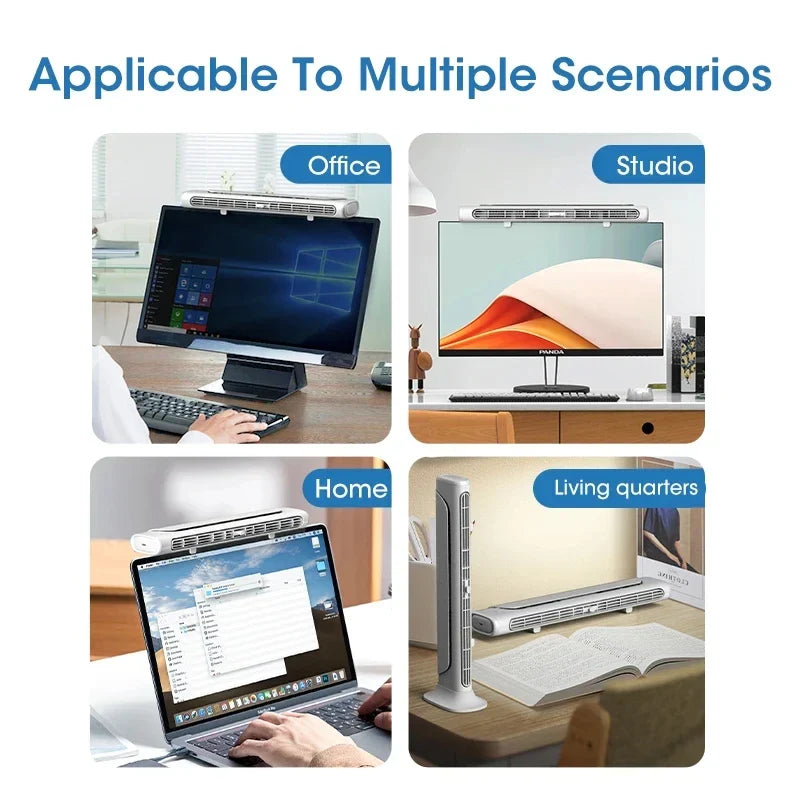 Lisslune | USB Rechargeable Portable Desk & Monitor Clip-On Air Conditioner